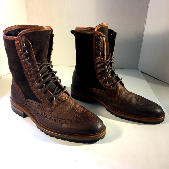 Handcrafted Other - Men’s Brogue Brown Fur Lined Leather Ankle Boots